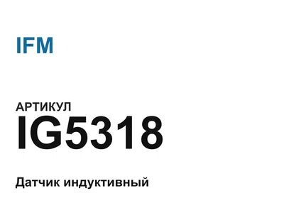 IG5318 IFM