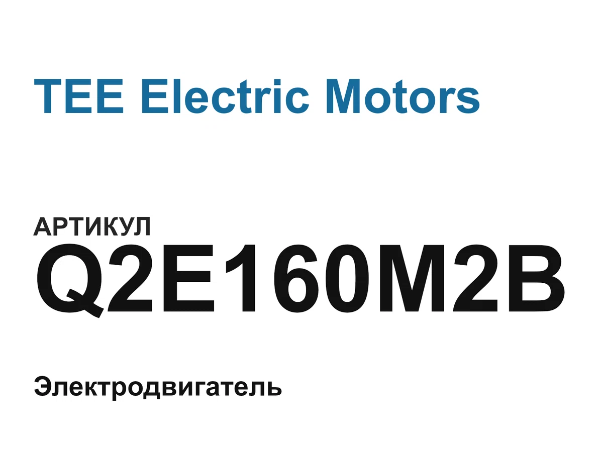 Q2E160M2B TEE Electric Motors