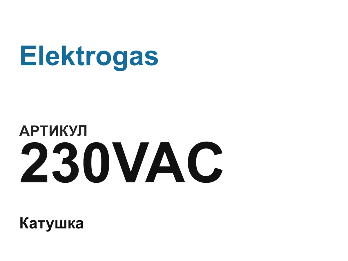 230VAC Elektrogas