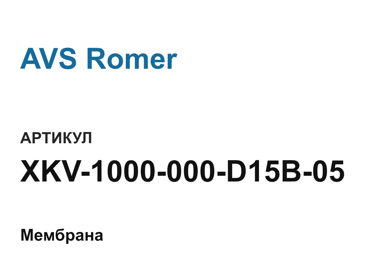 XKV1000000D15B05 AVS Romer