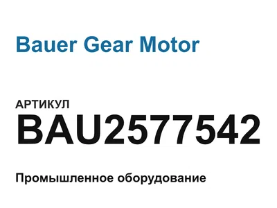 BAU2577542 Bauer Gear Motor