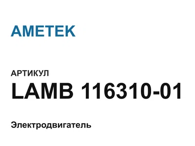 LAMB11631001 AMETEK