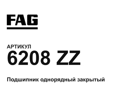 6208ZZ FAG