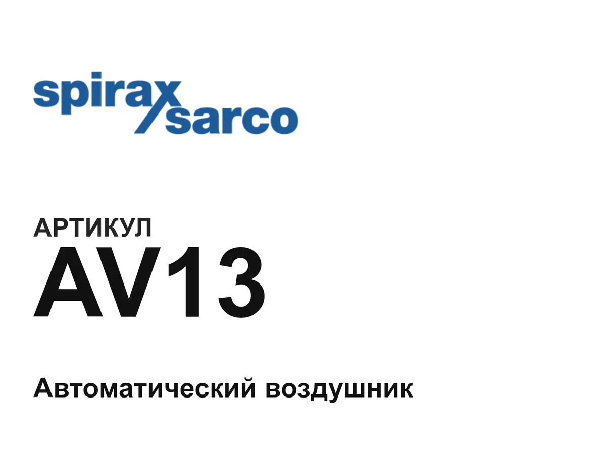 AV13 Spirax Sarco