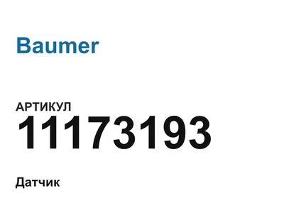11173193 Baumer
