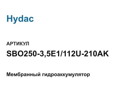 SBO25035E1112U210AK Hydac