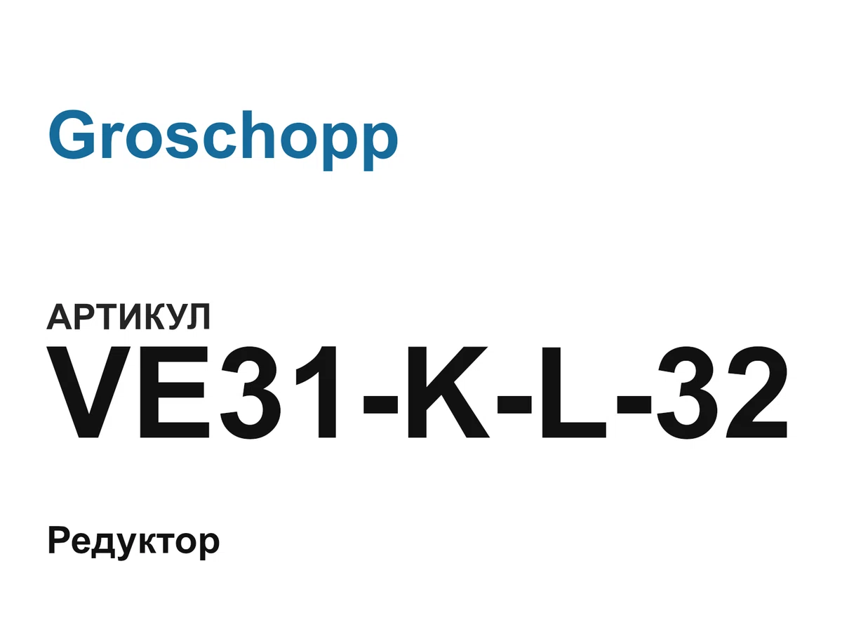 VE31KL32 Groschopp