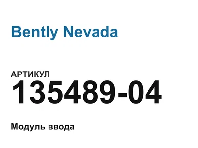 13548904 Bently Nevada