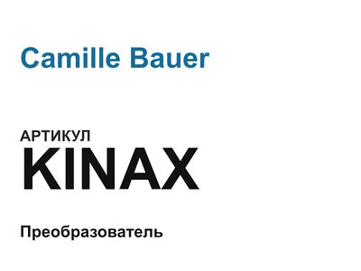 KINAX Camille Bauer