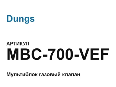 MBC700VEF Dungs