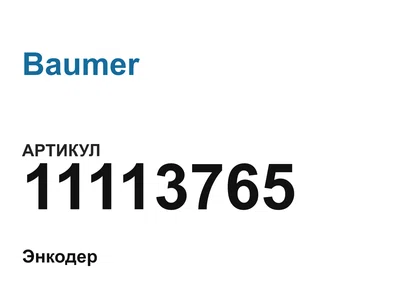 11113765 Baumer