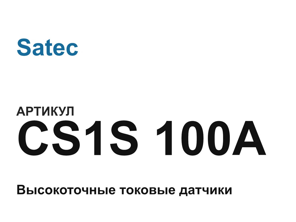 CS1S100A Satec