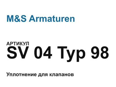 SV04Typ98 M&S Armaturen