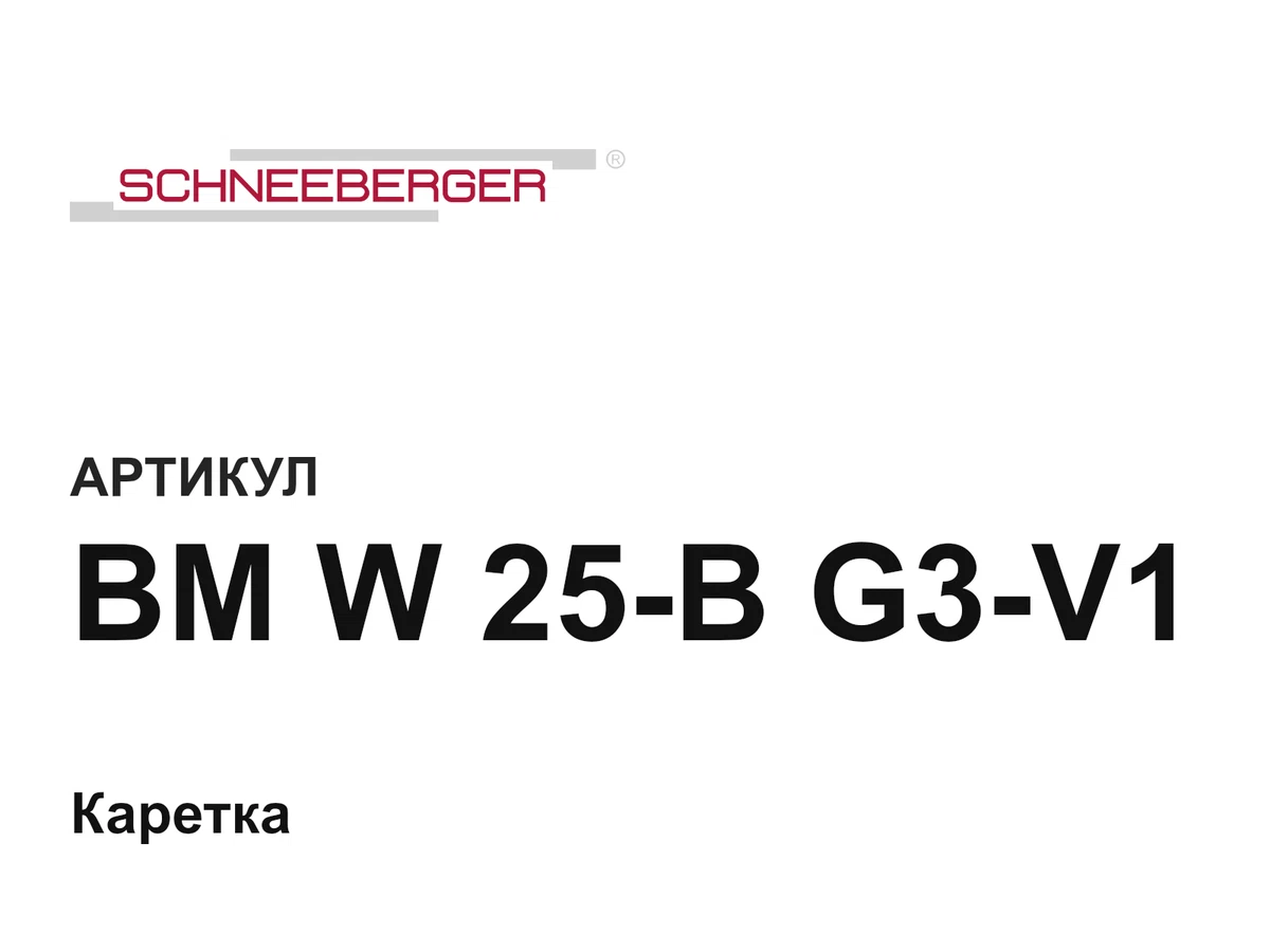 BMW25BG3V1 Schneeberger