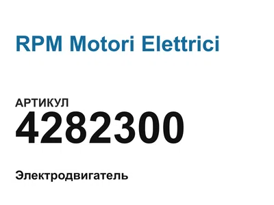 4282300 RPM Motori Elettrici