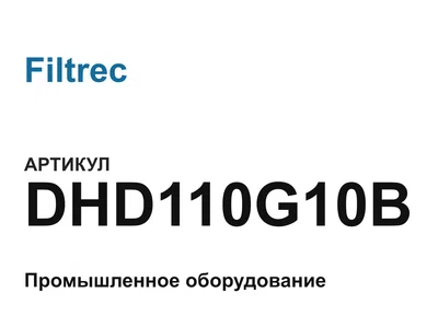 DHD110G10B Filtrec