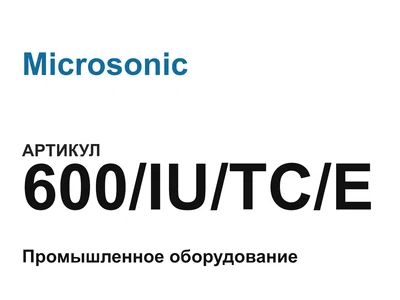 600IUTCE Microsonic