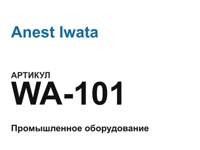 WA101 Anest Iwata