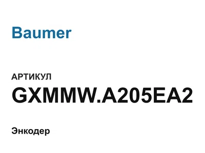 GXMMWA205EA2 Baumer