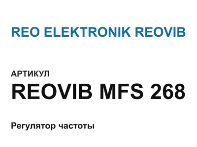 REOVIBMFS268 REO ELEKTRONIK REOVIB