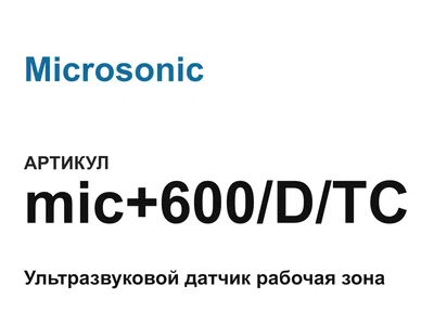 mic600DTC Microsonic