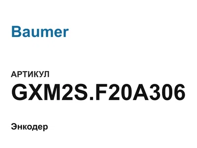 GXM2SF20A306 Baumer