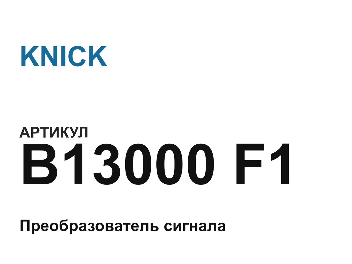 B13000F1 KNICK