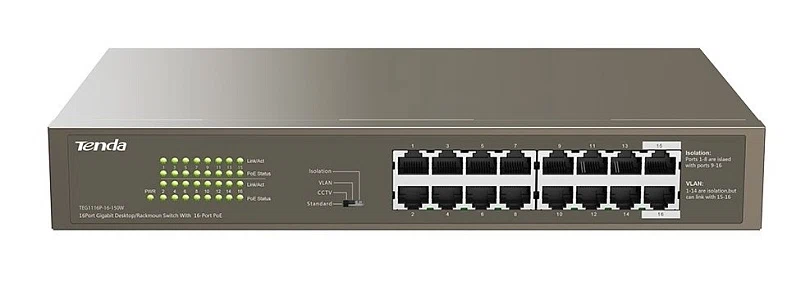 TEG1116P-16-150W Tenda Коммутаторы (свитчи)