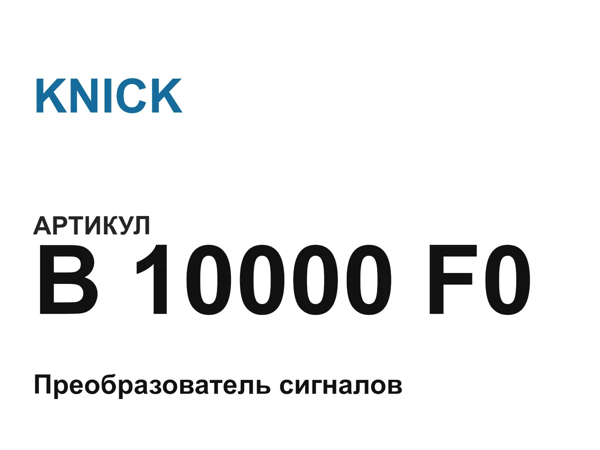 B10000F0 KNICK
