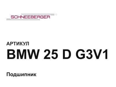 BMW25DG3V1 Schneeberger