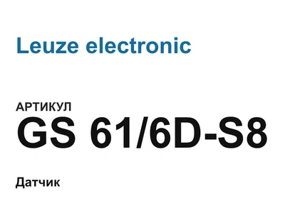 GS616DS8 Leuze electronic