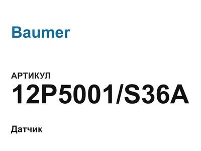 12P5001S36A Baumer
