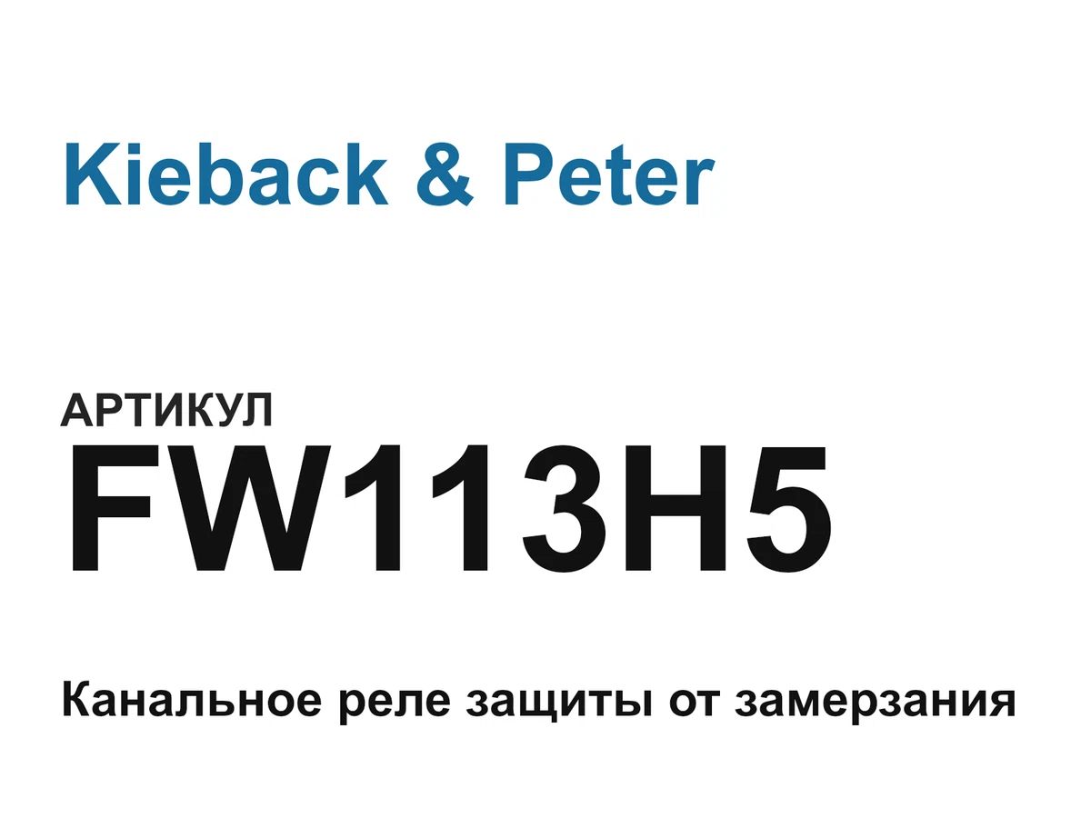 FW113H5 Kieback & Peter