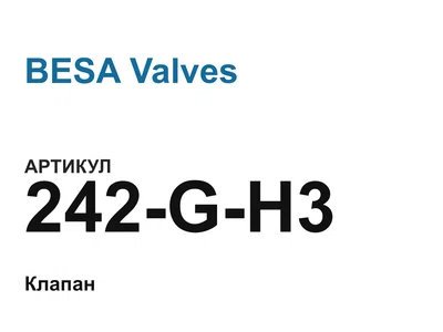 242GH3 BESA Valves