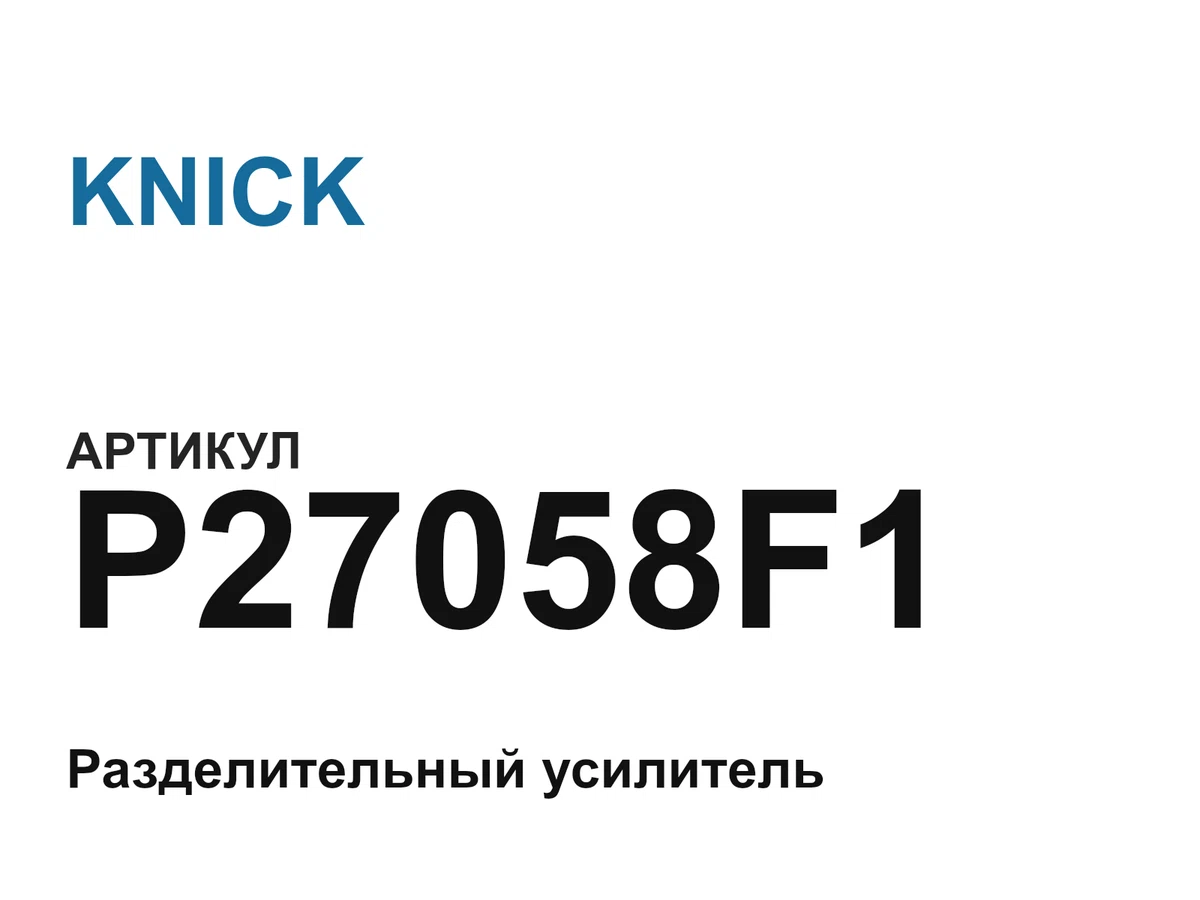 P27058F1 KNICK
