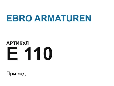 E110 EBRO ARMATUREN