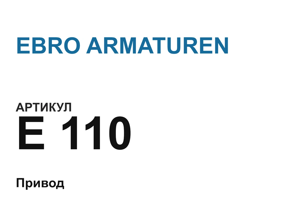 E110 EBRO ARMATUREN