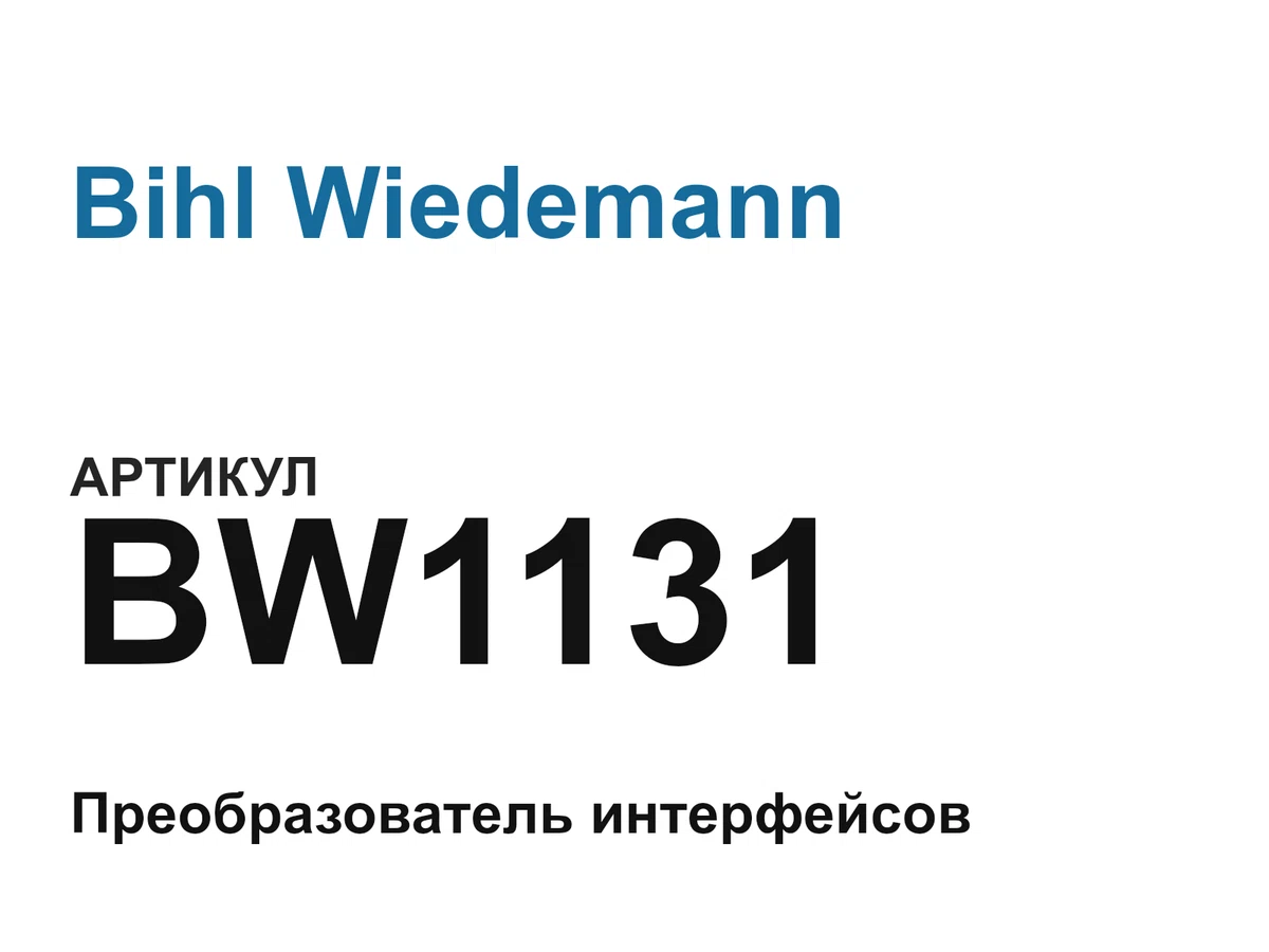 BW1131 Bihl Wiedemann