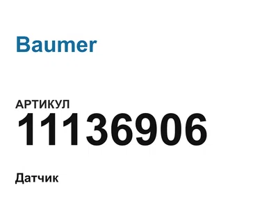 11136906 Baumer