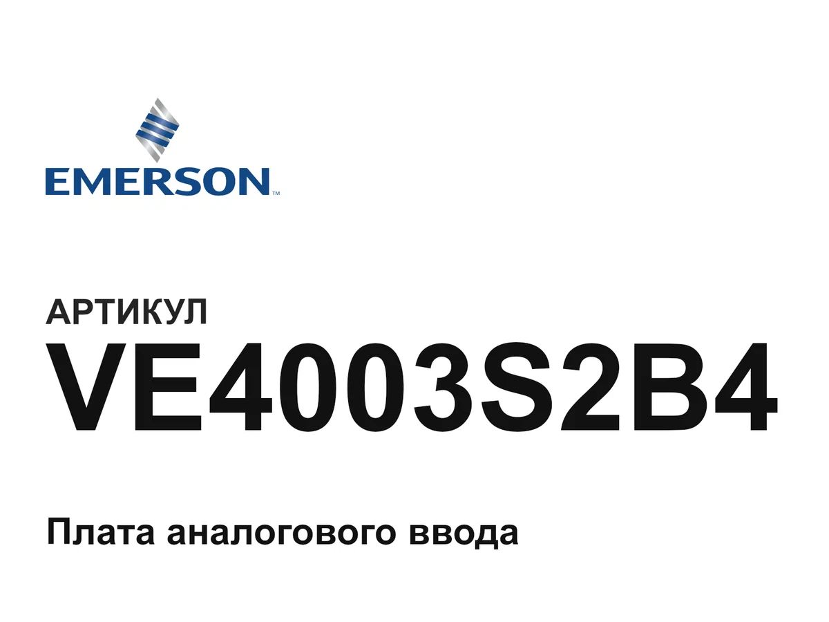 VE4003S2B4 Emerson