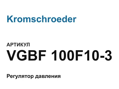 VGBF100F103 Kromschroeder