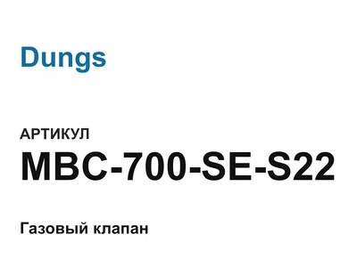 MBC700SES22 Dungs