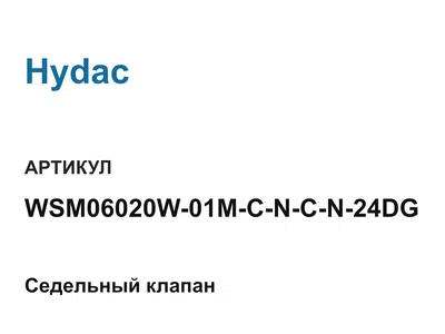 WSM06020W01MCNCN24DG Hydac