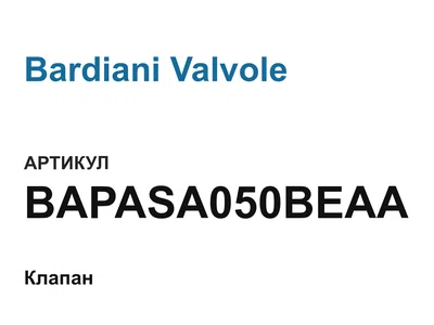 BAPASA050BEAA Bardiani Valvole