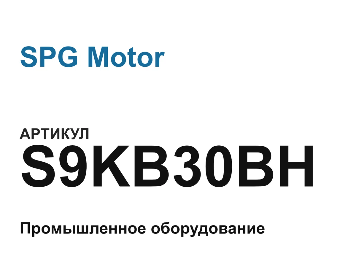 S9KB30BH SPG Motor