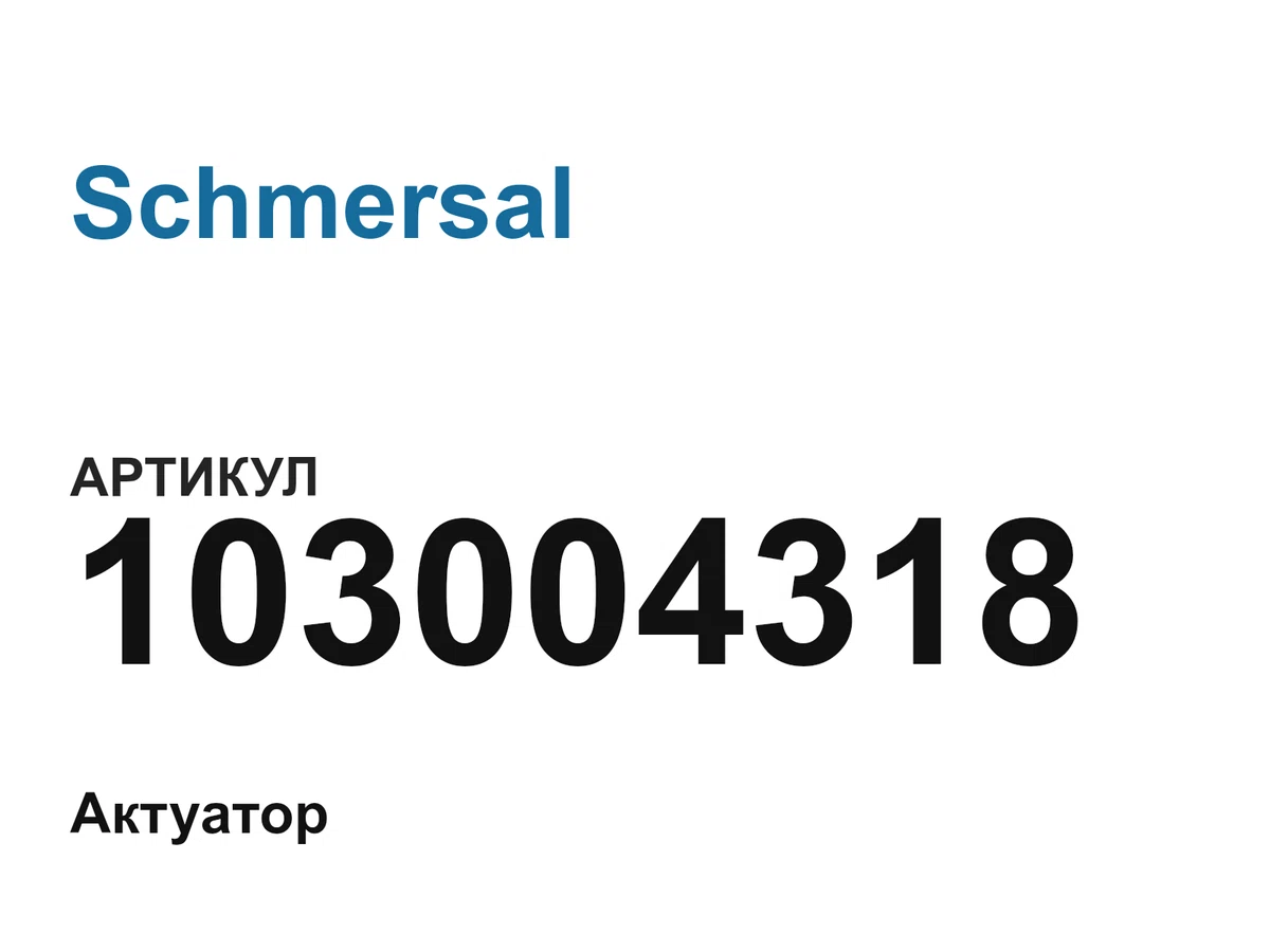 103004318 Schmersal