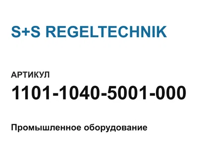 110110405001000 S+S REGELTECHNIK