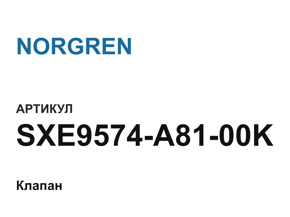 SXE9574A8100K NORGREN