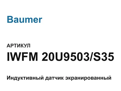 IWFM20U9503S35 Baumer