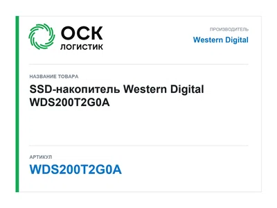 WDS200T2G0A Western Digital SSD-накопитель